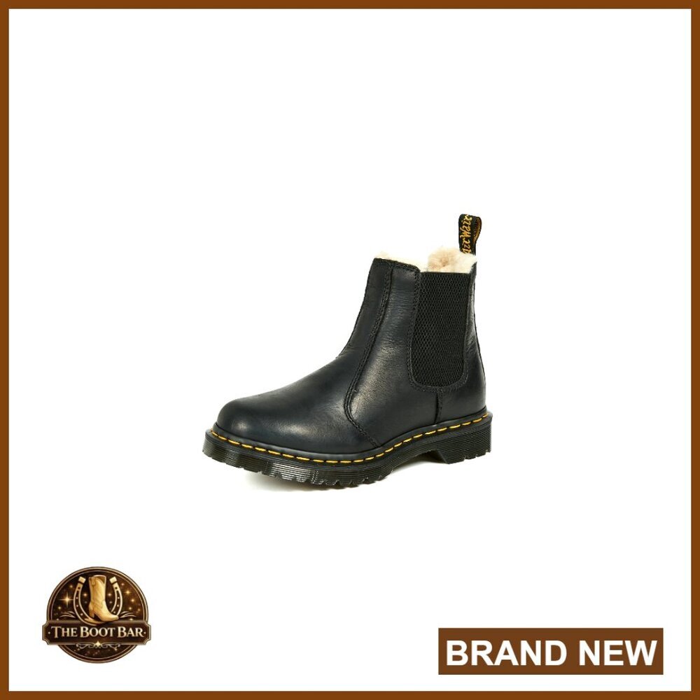 Unisex Chelsea Boots Platform Mid-Calf Faux Fur Lined Leather